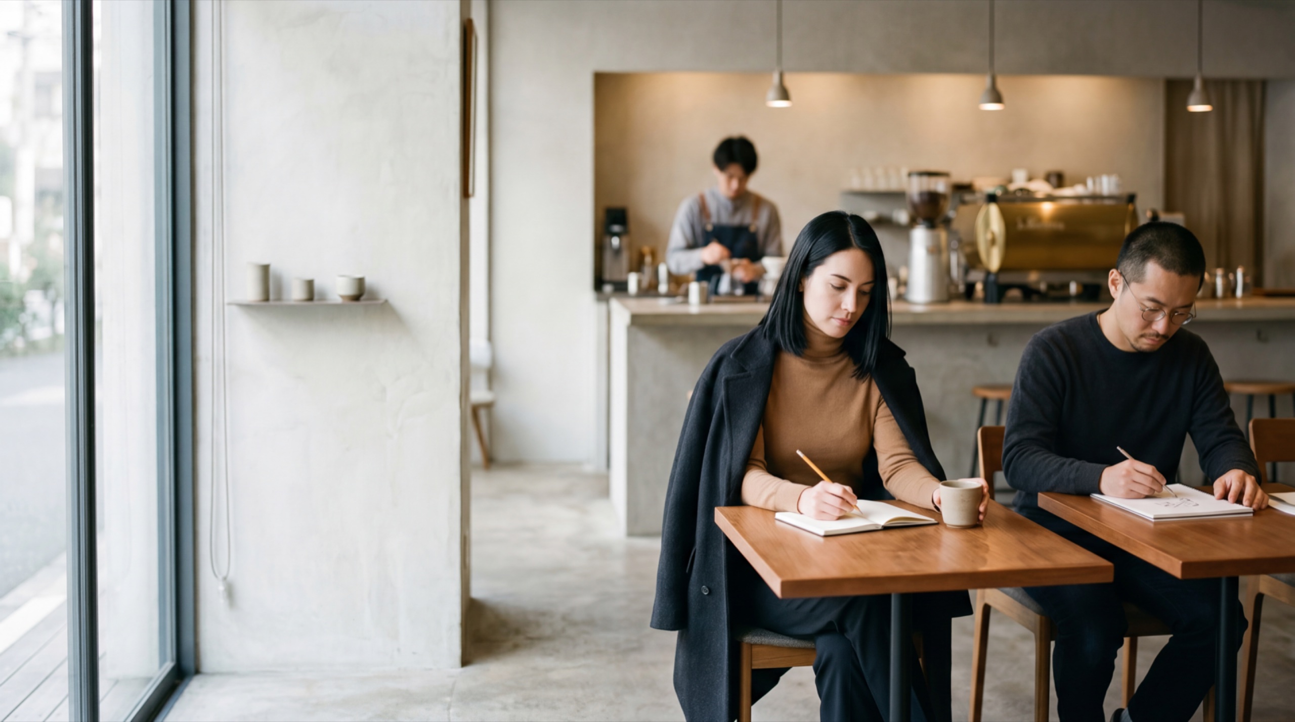 Meet Lena and Haruki — two strangers in the same Tokyo cafe, both declaring intent inside the same Life Brain